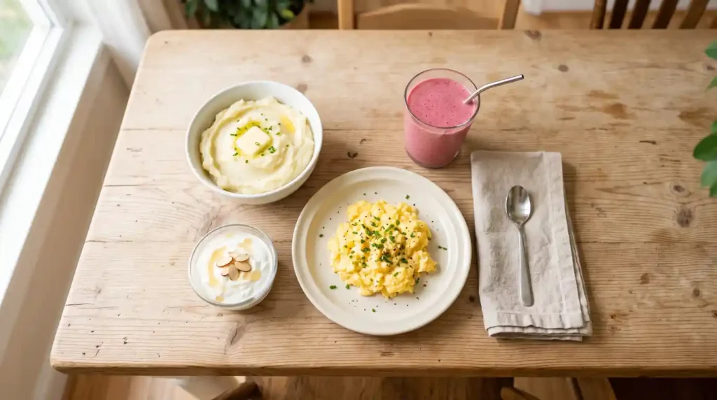 Soft foods recommended for eating after gum graft surgery