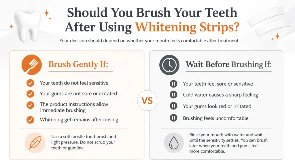 Infographic Should You Brush Your Teeth After Using Whitening Strips